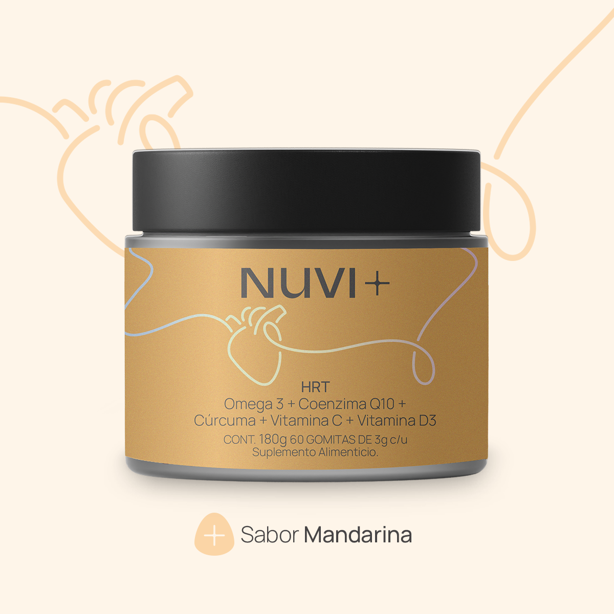 Gomitas HRT - Omega 3 + Coenzima Q10 + Cúrcuma + Vit. C + Vit. D3