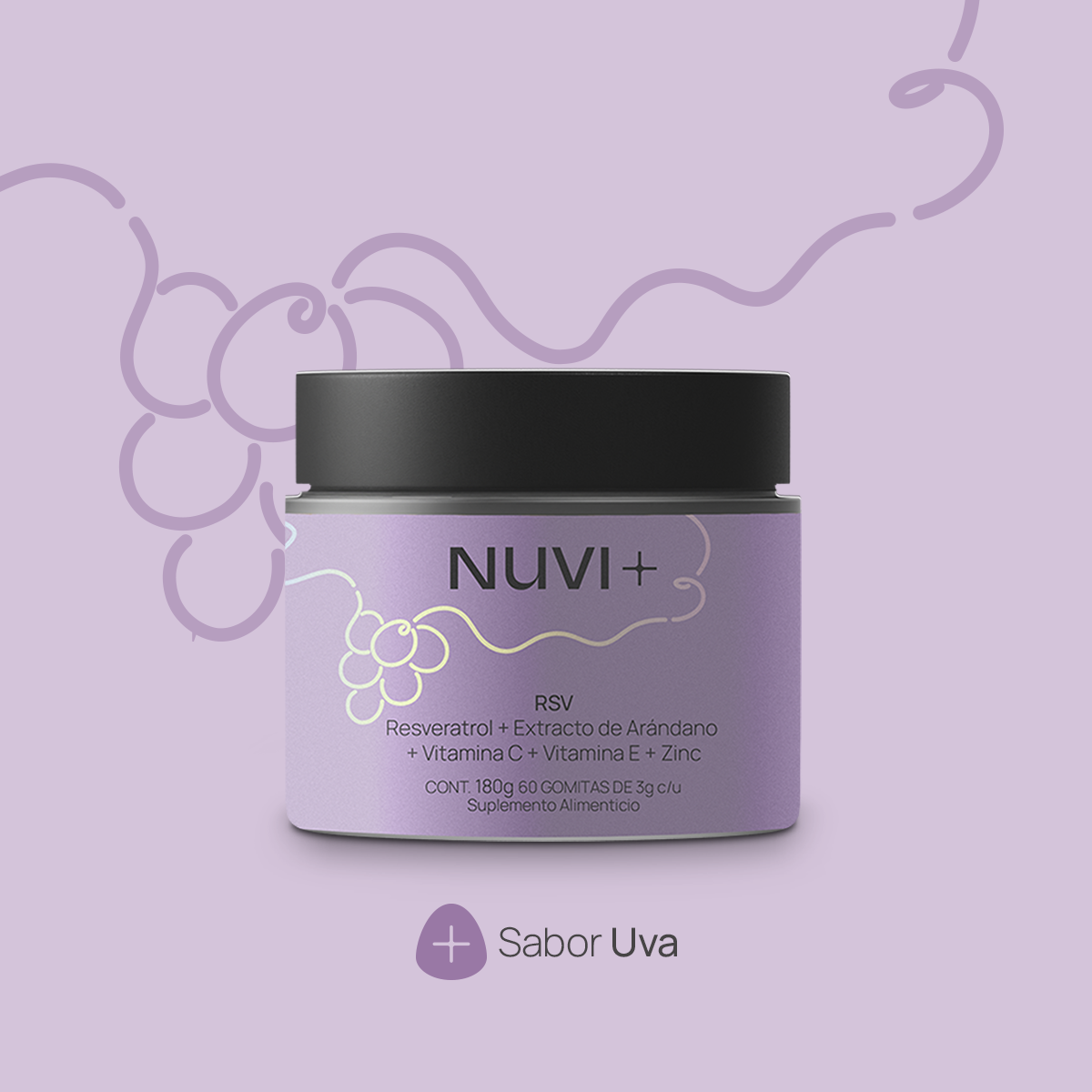 Gomitas RSV - Resveratrol + Extracto de Arándano + Vit. C + Vit. E + Zinc (-15% OFF)