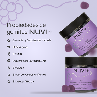 Gomitas RSV - Resveratrol + Extracto de Arándano + Vit. C + Vit. E + Zinc