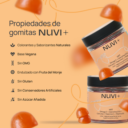 Gomitas HRT - Omega 3 + Coenzima Q10 + Cúrcuma + Vit. C + Vit. D3