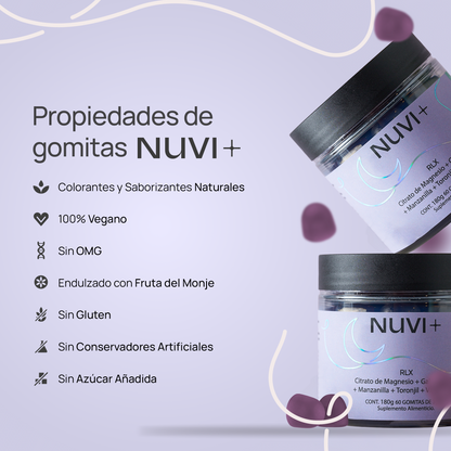 Gomitas RELAX - Citrato de Magnesio + Gaba + 5-HTP + Manzanilla + Toronjil + Vit. B6