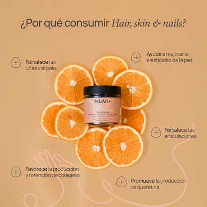Gomitas HAIR, SKIN & NAILS - Péptidos de Colágeno + Biotina + Ácido Hialurónico + Vit. C