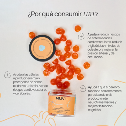 Gomitas HRT - Omega 3 + Coenzima Q10 + Cúrcuma + Vit. C + Vit. D3