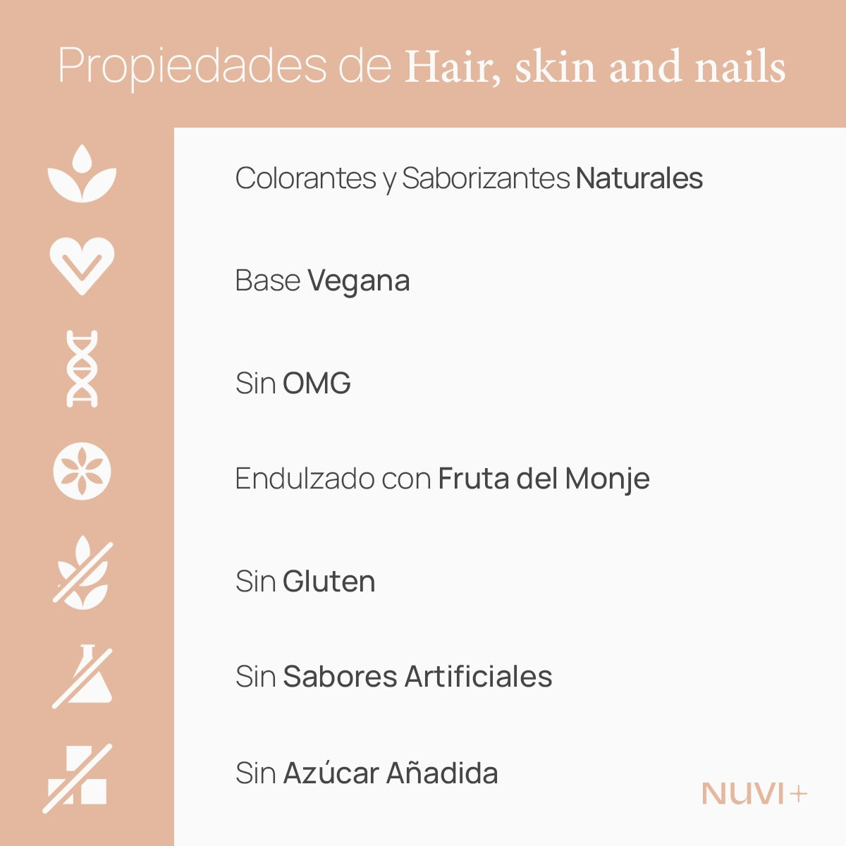 Gomitas HAIR, SKIN & NAILS - Péptidos de Colágeno Hidrolizado + Biotina + Ácido Hialurónico + Vitamina C (15% OFF)