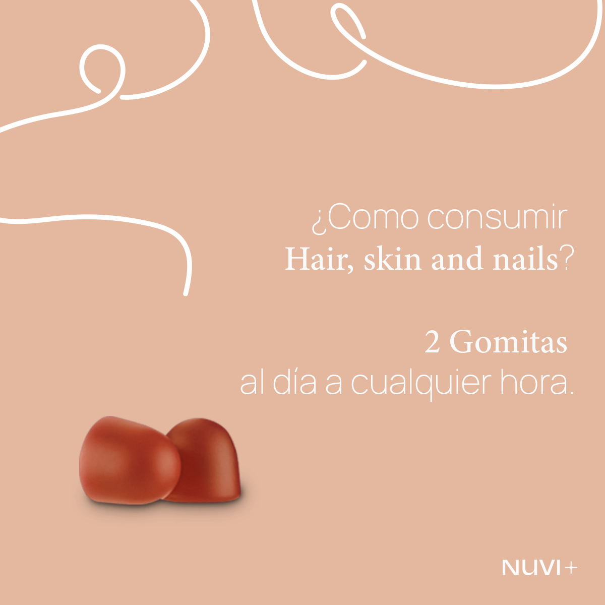 Gomitas HAIR, SKIN & NAILS - Péptidos de Colágeno Hidrolizado + Biotina + Ácido Hialurónico + Vitamina C (15% OFF)