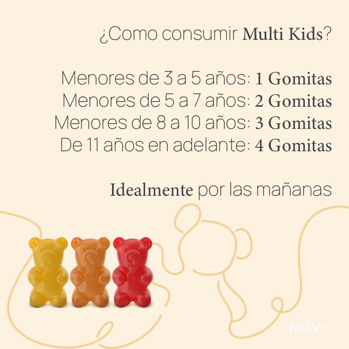 Gomitas MULTI KIDS - Multivitamínico + Probióticos para niños