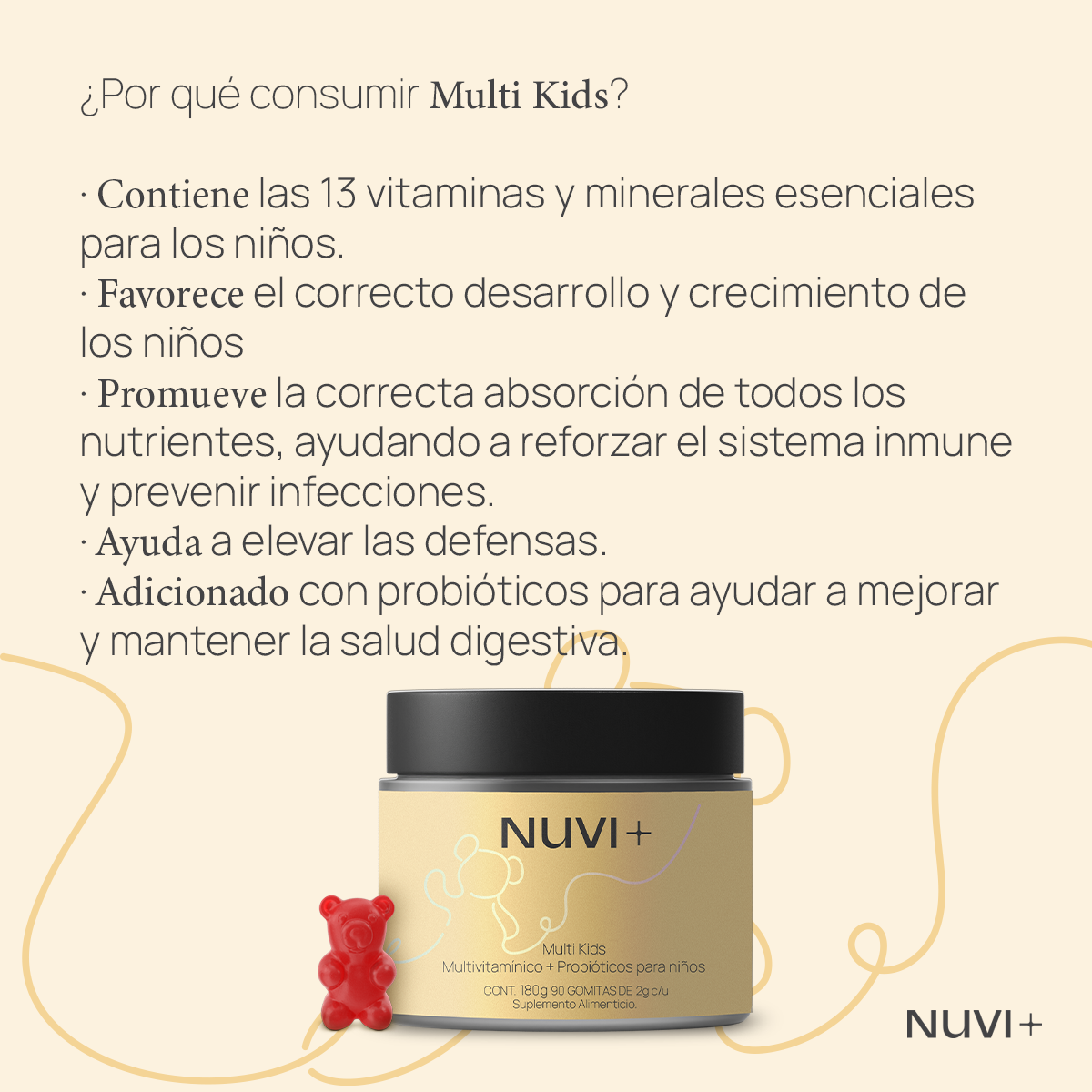 Gomitas MULTI KIDS - Multivitamínico + Probióticos para niños